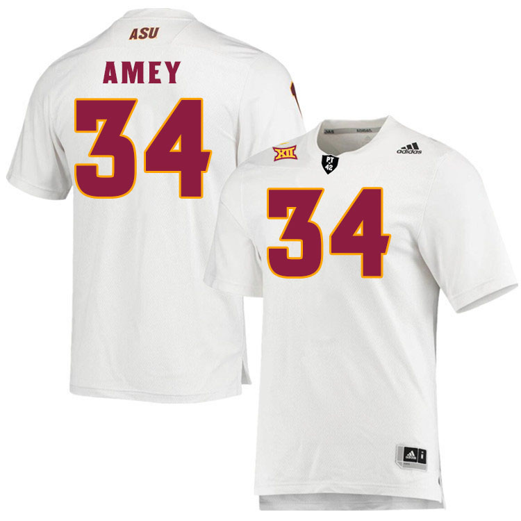 Men #34 Myles Amey Arizona State Sun Devils College Football Jerseys Stitched-White